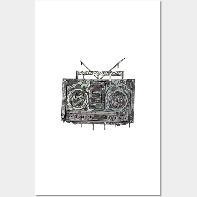 Boom Box Gray Wall Art by ogfx